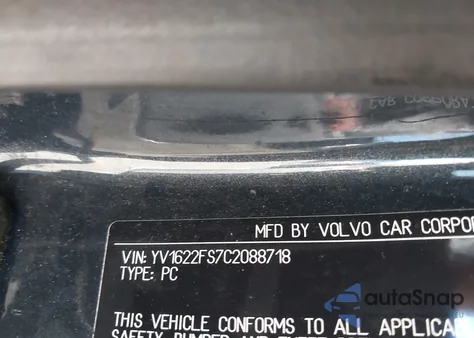 2012 Volvo S60 T5 z USA, uszkodzony, nr VIN YV1622FS7C2088718